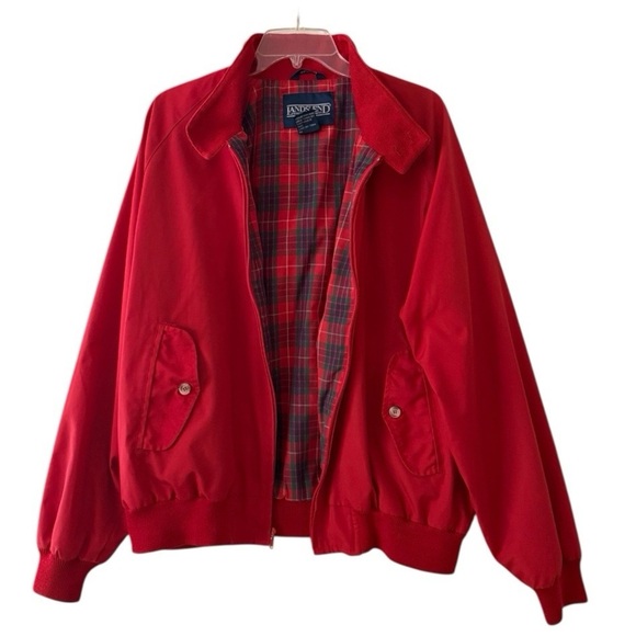 Vintage Lands’ End Red Barracuda Harrington Jacket Size Large - Picture 11 of 11